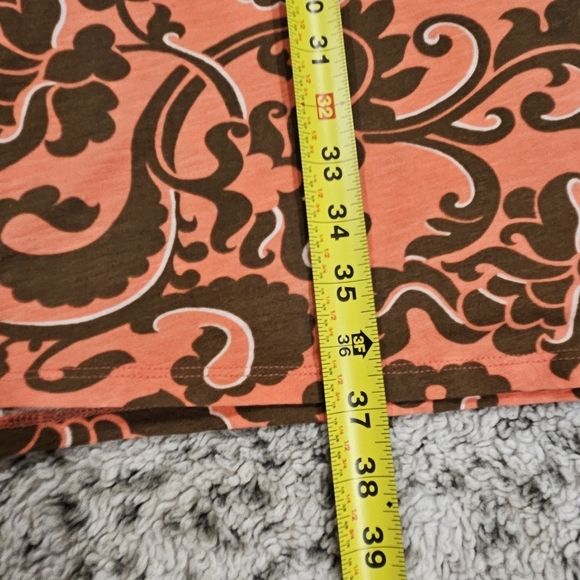 Boden SZ 6R Boho Orange Brown Paisley Shift Sleeveless Dress W/Ruffled Neckline - Picture 10 of 11